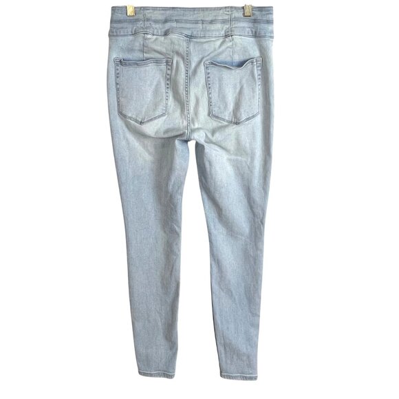 We The Free CRVY Lovers Knot Light Denim Lace-Up Jeans 28 Skinny High-Waisted - Picture 6 of 9